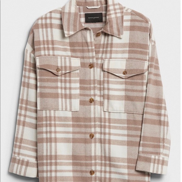 Banana Republic Cozy Plaid Shirt Jacket 